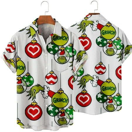 

MLFU Christmas Shirts Short Sleeve Regular Shirts Men