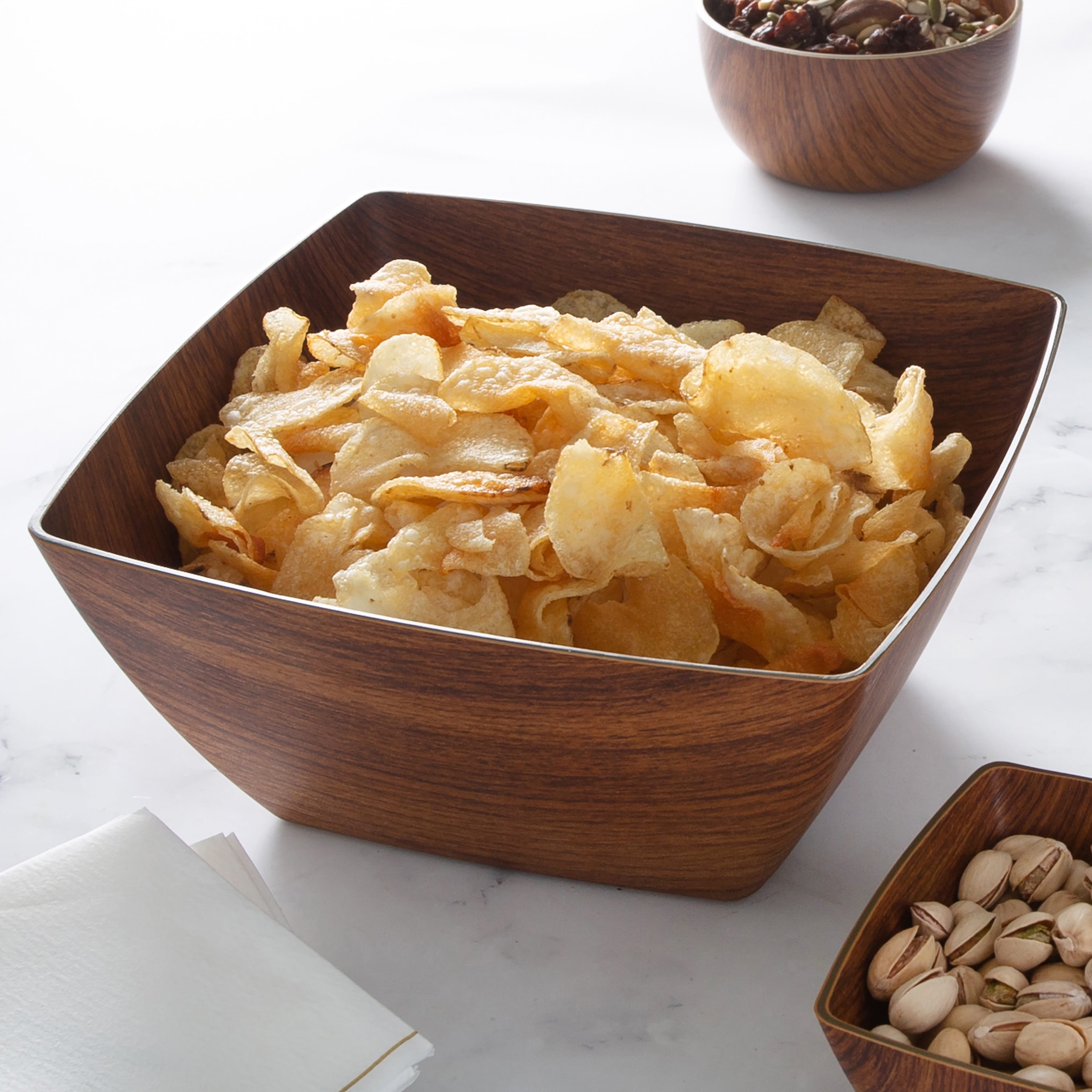 Luxe Party Mahogany Collection Large 9 inch Square Serving Bowl