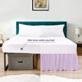 thumbnail image 3 of CCNY Bed Skirt Dust Ruffled Style Bedskirt Twin XL Adjustable Elastic 18" Inch Drop Length Microfiber Made Lilac Bedskirts, 3 of 6