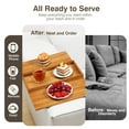 thumbnail image 4 of Kssiaz Bamboo Sofa Tray Table for Couch,Foldable Sofa Arm Tray Table, Foldable Couch Cup Holder for Snacks, Phone, Control, Cups, 4 of 7