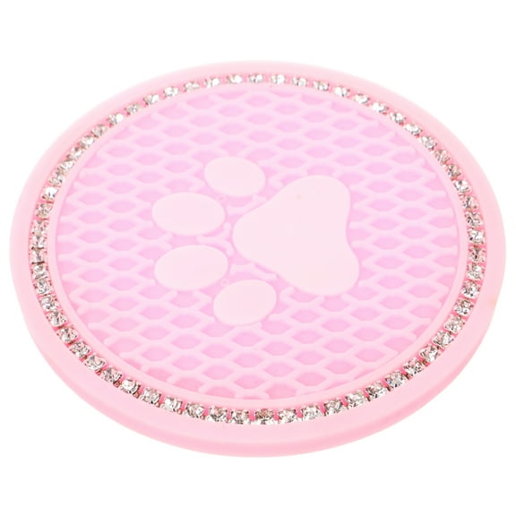 Pink Non-slip Silicone Car Coaster with Honeycomb Design for Drinks and Coffee Cup Holder Keeps Car