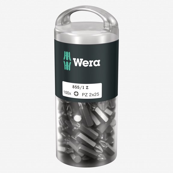 Wera 072444 DIY PZ 2 x 25mm Pozidriv Insert Bit - 100 Pack