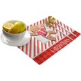 thumbnail image 2 of Christmas Placemats Gingerbread Man Tablemats for Dinner Table Red Stripes Wood Grain Table Mats for Christmas Holiday Cotton Linen Place Mats Indoor Set of 6, 2 of 6