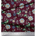 thumbnail image 2 of Soimoi Silk Fabric Leaves & Floral Artistic Print Fabric by Yard 42 Inch Wide, 2 of 5