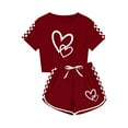 thumbnail image 4 of Zpanxa Ensembles d'Été pour Filles Mode Décontractée Manches Courtes Col Rond Col Bouton Imprimé Ensembles de Shorts 9 Ans, 4 of 7