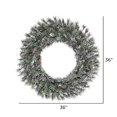 thumbnail image 2 of Vickerman K176636 36 in. Frosted Lacey Green Wreath with 270 Tips Light, 2 of 2