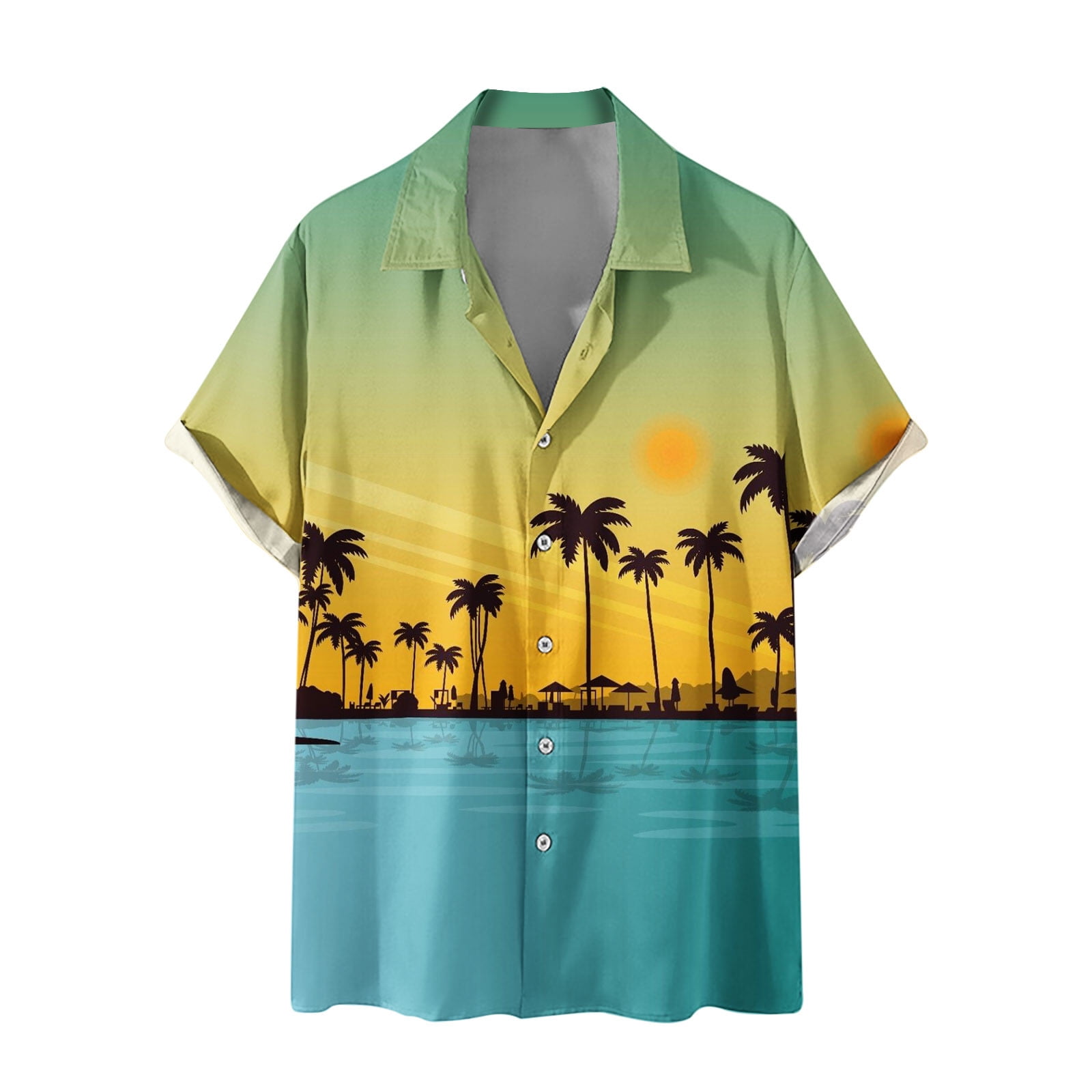  XDTDRYRYU Hawaiian Shirt Button Down Short Sleeve Hawaiian  Summer Outfit Beach Clothes Casual Stylish Fishing Slim Fit Oversized  Vacation Shirt K-Dunkelgrün M 513 : Sports & Outdoors