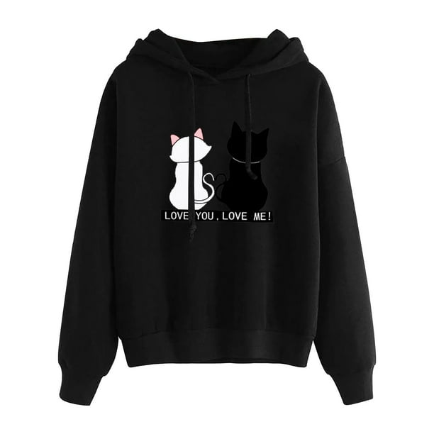 Sudadera con capucha para mujer con estampado informal suelto de manga larga a la moda Fridja ghj987+2508