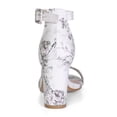 thumbnail image 3 of BLISSFUL STEP Women's Block Heel Printed Open Toe Ankle Strap Sandals, 3 of 7