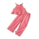 thumbnail image 1 of Odeerbi 3-8 Años Niñas Trajes de Verano Camisola de Gasa Con Volantes Pantalones de Pierna Ancha Conjunto de Dos Piezas Pantalones de Cintura Elástica Conjunto, 1 of 4