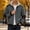 Dark Gray, variant on No Hood Men Fleece Jacket Sherpa Lined Zipper Jackets Stand Colla Thick Elbow Patch Colorblock Long Sleeve Coat