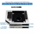 HDD Universal CD/DVD Caddy SATA to SATA Hard Drive For Laptop] Adapter ...