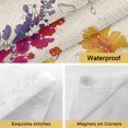 thumbnail image 4 of Spring Flowers No Hooks Shower Curtain with Snap-in Liner Watercolor Country Red Yellow Purple Floral Linen Texture Shower Curtains for Bathroom, Waterproof, Easy Install, Washable 48"x72", 4 of 9