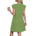 thumbnail image 6 of Levmjia Women's Gingham Dress Summer Sleeveless V Neck Casual Shift Dress with Pockets Cute A Line above Knee Length Dress for Women Daily Vacation Beach Sundress, 6 of 6