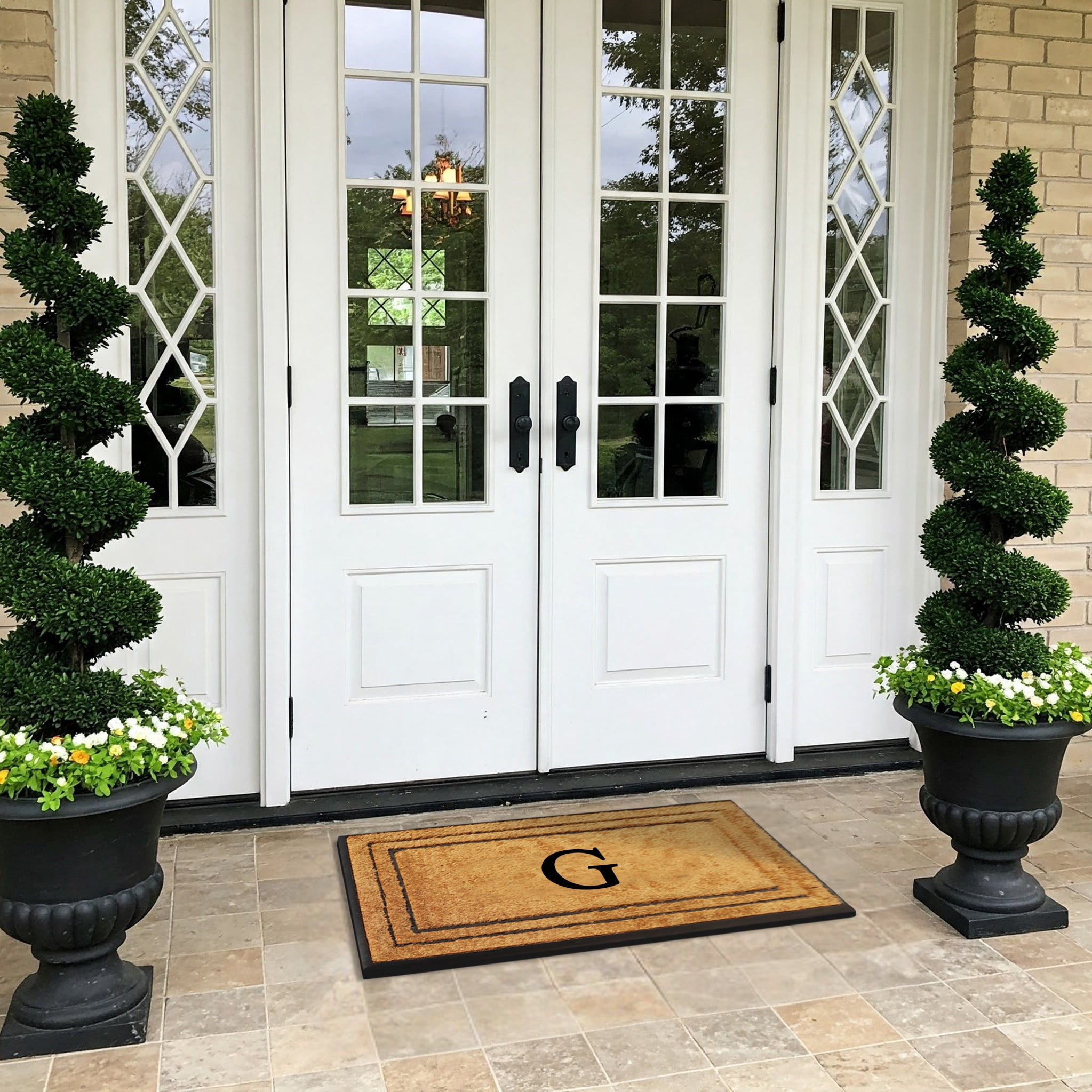 A1 Home Collections Natural Coir & Rubber Door Mat, Long-Lasting Entrance Doormats for Front Door, Thick & Non-Slip Durable Outdoor Entry Mat 24" x 39"