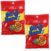 Bit-O-Honey Original 3.7oz. Made with Real Honey and Almond Bits Blended into Delicious Taffy Candy Great for Snacks Halloween Goody Filler Christmas Stocking Stuffers & Party Favors Pack of 2