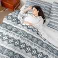 thumbnail image 4 of jejeloiu Ancient Aztec Theme Twin Bedding Sets 7-Piece,Boho Bohemain Geometric Bedding Comforter Set,Lightgreen White Sheet Sets For Men Women,Microfiber Bedroom Decorative Reversible, 4 of 8