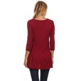 thumbnail image 4 of Women's Solid Lightweight Button Trim Detail Casual Tunic Top, 4 of 4