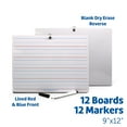 thumbnail image 3 of 9 X 12 Two Sided Red & Blue Ruled, Dry Erase With Attached Marker Class Pack 12 Retail, 3 of 5