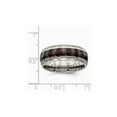 thumbnail image 2 of Gem & Harmony Polished Titanium with Red Carbon Fiber Wedding Band Ring for Men, 2 of 6