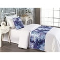 thumbnail image 2 of Damask Bed Runner Set, Watercolor Weathered Vintage Victorian Ornaments in Cosmic Colors, Decorative Bedding Scarf & a Pillow Sham for Hotels Homes, Twin, Quartz Lavender and Ceil Blue, by Ambesonne, 2 of 3