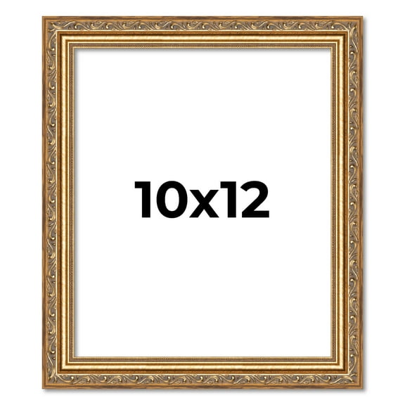 10x12 Frame Gold Solid Wood Picture Frame Width 1.25 Inches | Interior Frame Depth 0.375 Inches |