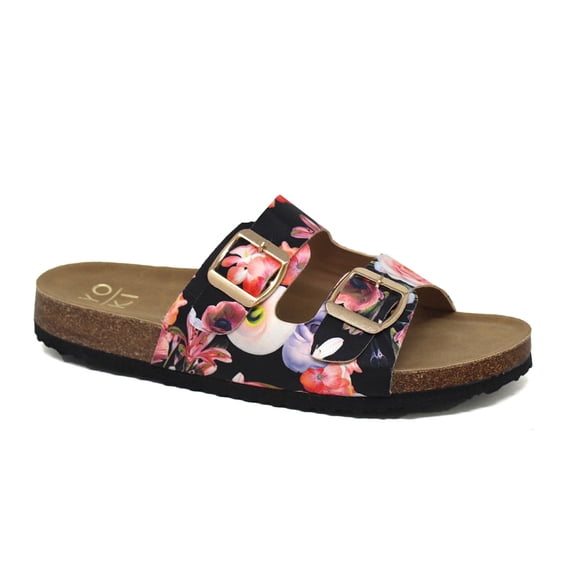 YOKI GIAN-91 Women's Slip On Double Buckle Cork Footbed Sandal