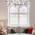 thumbnail image 3 of Tie Up Valances for Windows, Coastal Shell Adjustable Valance Curtains Window Treatment for Living Room, Summer Beach Ocean Sea Starfish Watercolor Rod Pocket Kitchen Curtains & Drapes 42x12 Inch, 3 of 9