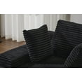 thumbnail image 6 of Oversized Chaise Lounge Chair Cozy Cloud Couch, Modern Plush Corduroy Upholstered Sleeper Sofa Daybed with 3 Throw Pillows & Wide Armrests for Living Room, No Assembly Required, Black, 6 of 9