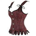 thumbnail image 6 of Women's Underbust Corset Shapewear Waist Cincher with Lace Up Red S, 6 of 8