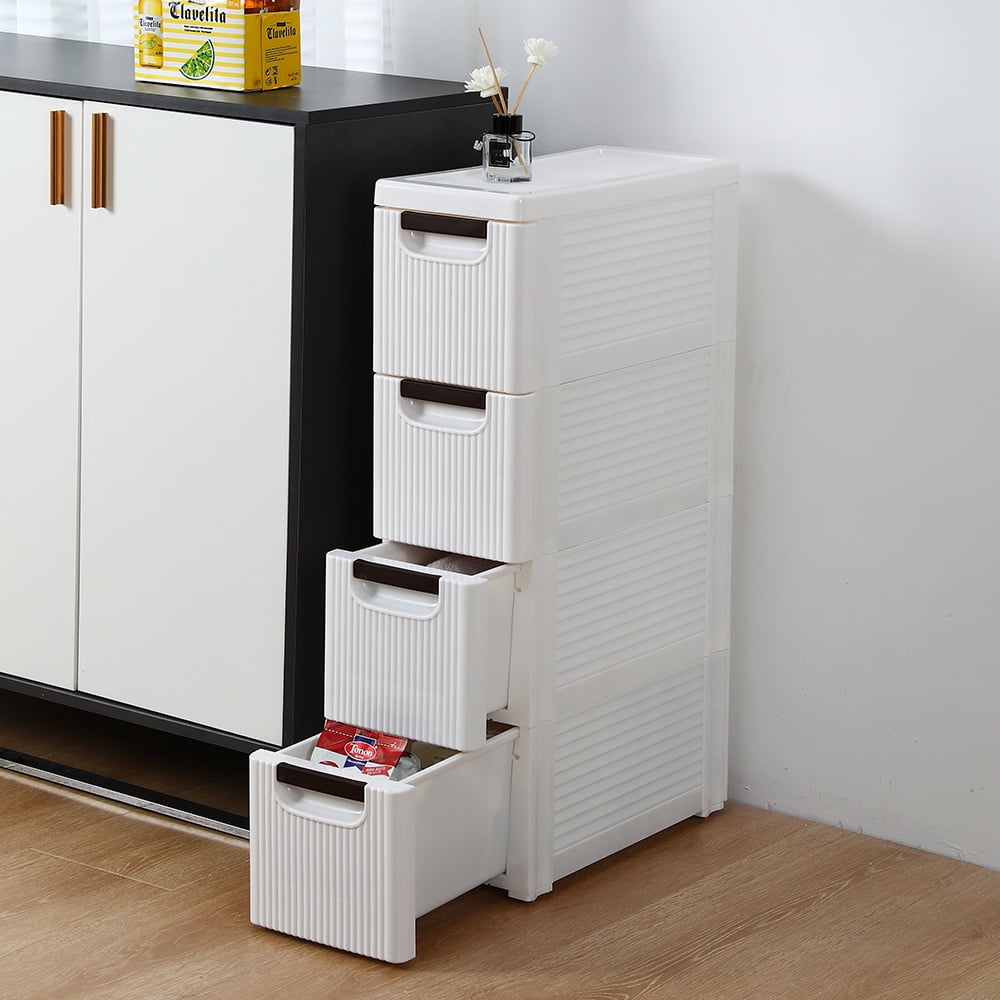 5 Tier Drawer Plastic Storage Cart With, Plastic Storage Cabinets With Drawers On Wheels