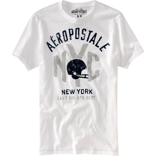 Aeropostale Hombres Nyc East Div. Camiseta gráfica, blanca, extragrande