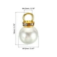 thumbnail image 2 of Uxcell 12mm Faux Pearl Pendants Drops, 100 Pack Round Imitation Pearl Beads with Rhinestone, Golden White, 2 of 6