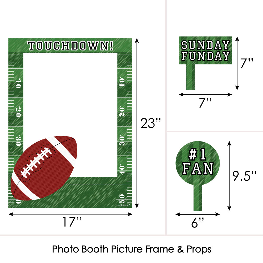 Big Dot of Happiness End Zone - Football - Birthday Party or Baby Shower Selfie Photo Booth Picture Frame & Props - Printed on Sturdy Material - image 4 of 5