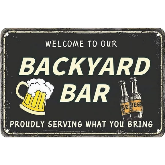 Funny Backyard Signs And Decor Outdoor Pool Decor Outdoor Bar Signs Beer Sign Poop Deck Decor Welcome To Our Backyard Bar