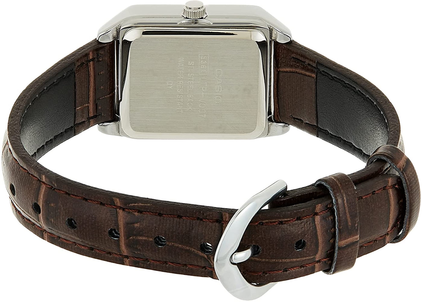 Women's Analog Quartz Stainless Steel Brown Leather Watch LTPV007L-7E2