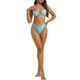 thumbnail image 2 of Conjuntos de bikini de tirantes finos con aros para mujeres INSPIRE CHIC, traje de baño de 3 piezas, falda de playa con cordón, grande, azul claro, 2 of 5