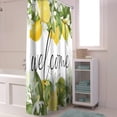 thumbnail image 3 of Welcome Summer Lemon Shower Curtain, Green Leaves Shower Curtain Set with Hooks, Spring Summer Waterproof Fabric Shower Curtains for Bathroom Decor, 72x72 Inch Bath Curtain, 3 of 6