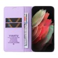 thumbnail image 3 of Decase Samsung Galaxy S21 Ultra Wallet Case, Premium Leather Kickstand Durable Magnetic Clase Folio with Credit Card Holder Slots Shockproof Cover For Samsung Galaxy S21 Ultra, Purple, 3 of 10