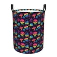 thumbnail image 6 of Lsque Skull mushroom colorful pattern Laundry Hamper Basket, Tall Woven Rope Hamper Basket for Clothes, Lightweight Storage Basket, Collapsible Waterproof-Medium, 6 of 8