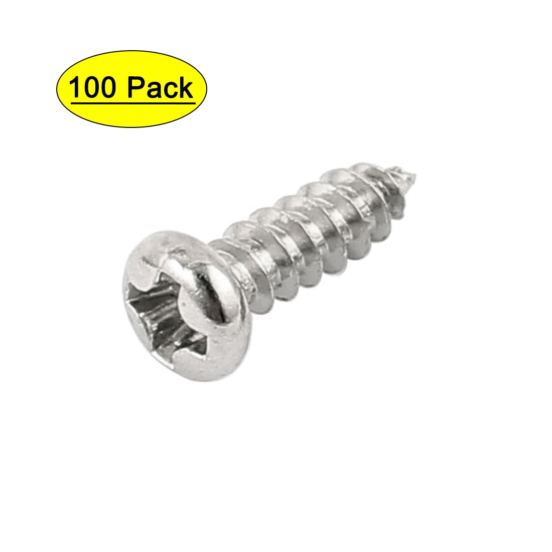 Uxcell M3 x 10mm Stainless Steel Cross pan Head Self Tapping Screws