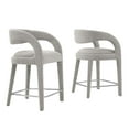 thumbnail image 2 of Modway Pinnacle Boucle Upholstered Counter Stool Set of Two in Taupe Silver, 2 of 10