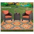thumbnail image 4 of MiaHltTia Outdoor Rugs – 6x9, Orange, Yellow, Grey, patio Durable and Affordable, Multipurpose, Woven Plastic Straw, All-Weather and Waterproof Rug, Reversible Camper mats, recycled, 4 of 9