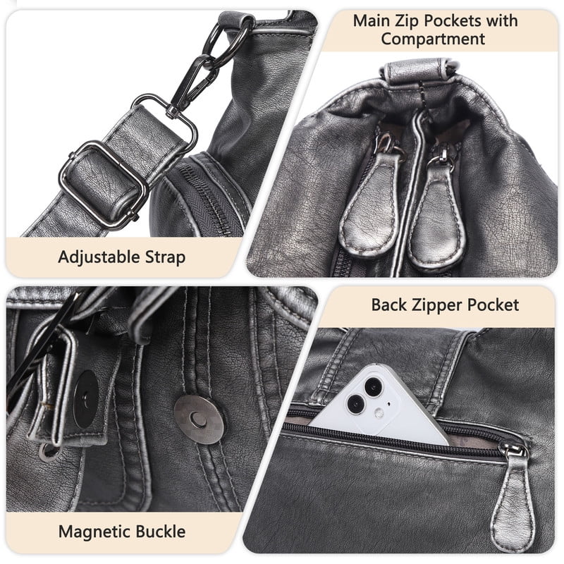 Angel Kiss Hobo Bags for Women Vegan Leather Shoulder Purses and Crossbody Ladies Tote Bags Purse
