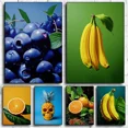 thumbnail image 2 of Blueberry Banana Orange Print Simple Fruit Restaurant Fruit Wall Decor Colorful Food Poster Kitchen Wall Art Fresh Berry Print, 2 of 5