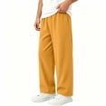 thumbnail image 2 of Annhoo Boys Girls Straight Leg Pants Elastic Waist Baggy Solid Color Fashion Going Out Casual Unisex Trousers, 2 of 7
