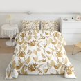 thumbnail image 2 of Homewish Tropical Leaves Full Size Comforter Sets 3-Piece for Boys Girls,Brown White Bedding Comforter Set,Botanical Theme Lightweight Bedding Sets,Lightweight Room Decor,Reversible, 2 of 8