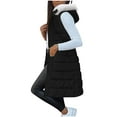thumbnail image 6 of Roncen Women's Winter Long Padded Vest - Hooded Stand Collar Sleeveless Outerwear - Casual Quilted Coat with Front Pockets, 6 of 8