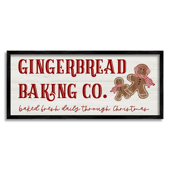 Stupell Industries Gingerbread Baking Co Holiday Holiday Painting Black Framed Art Print Wall Art