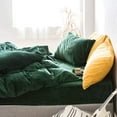 thumbnail image 4 of 3 Piece Winter Warm Dark Green Comforter Cover Crystal Flannel Bedding Sets Velvet Full Duvet Cover Set, 4 of 5